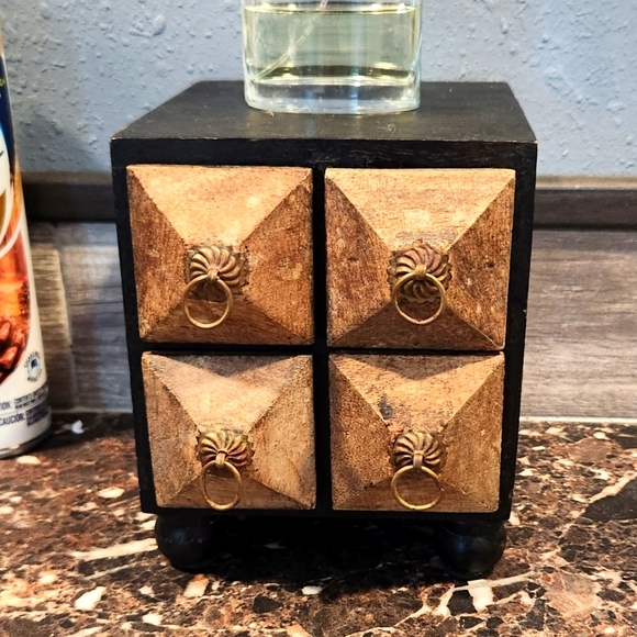 Wooden 4 drawer accent / trinket box - 6"x6"x6" - Picture 8 of 10